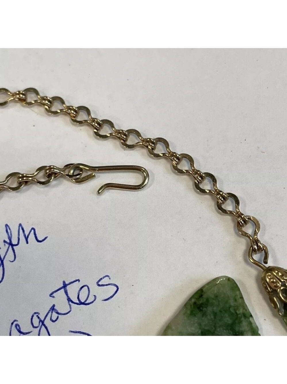 Genuine Green Agate Vintage Necklace With Lovely Stones - Picture 7 of 8